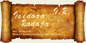 Isidora Radoja vizit kartica